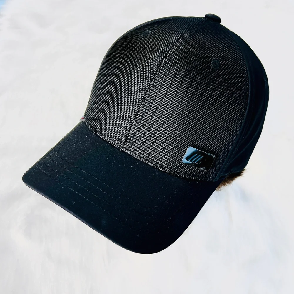 BMW Limited Edition M Racing Metallic Black Silver Logo Ball Cap Flexfit Hat NEW - Picture 1 of 16
